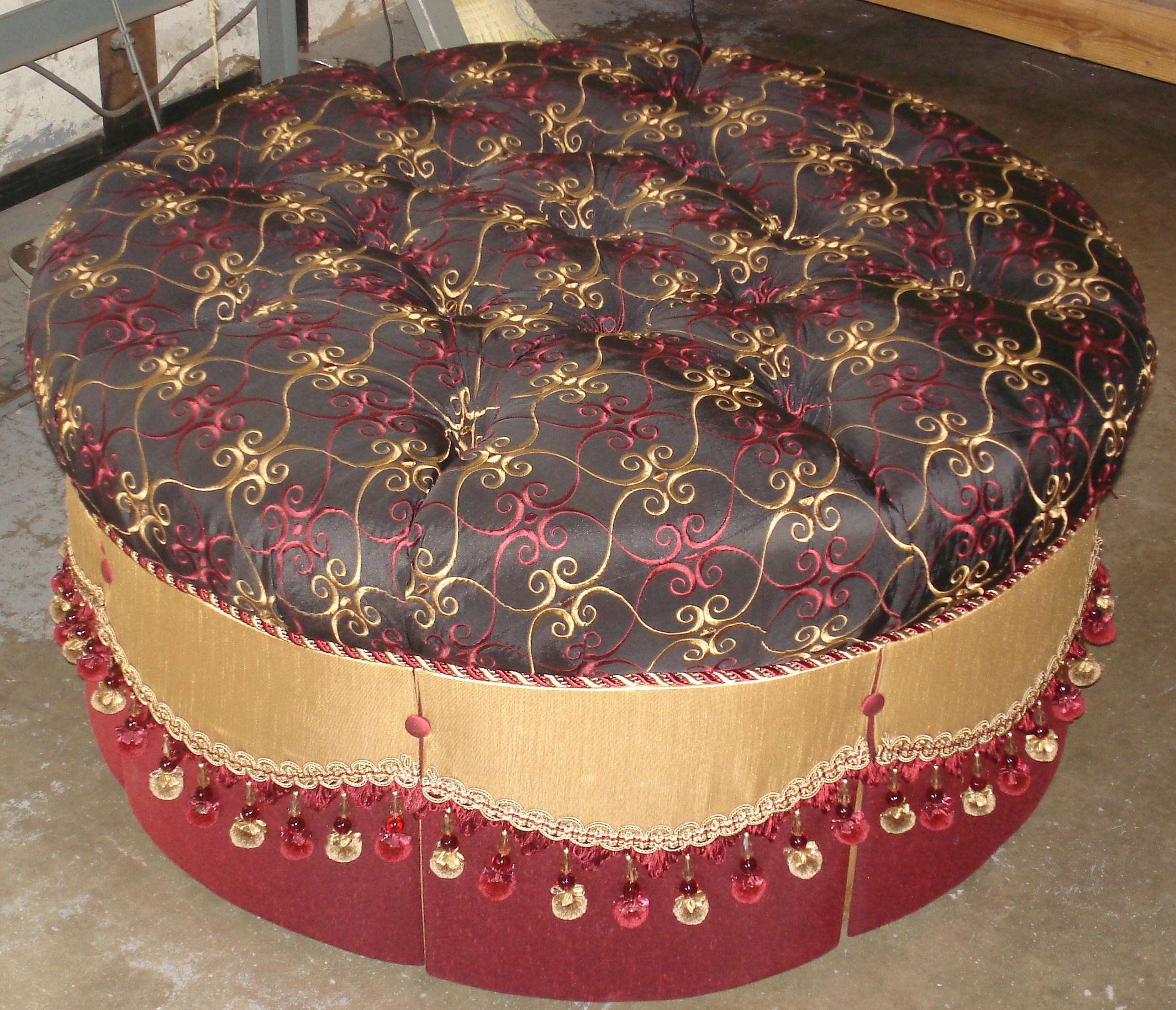 Custom Reupholstered Opening Ottomans